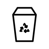 Recycling bin icon, a designated container marked with the universal recycling symbol clearly vector