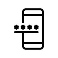 Outline Icon of Smartphone Displaying Password Entry Field Securely vector