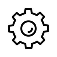 Single large gear or cogwheel icon representing mechanical settings function vector