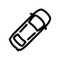 Simple Outline Icon Depicting a Car Viewed From Directly Above vector