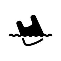 Plastic Bag Floating on Water Surface Representing Pollution Problem vector