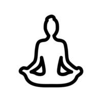 Outline Icon of Person Sitting in Lotus Position for Meditation vector