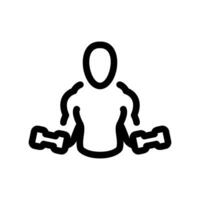 Outline Figure Lifting Two Dumbbells Symbolizing Workout or Exercise vector