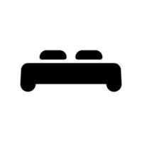 Minimalist Side View Silhouette of a Simple Bed with Two Pillows vector