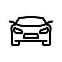 Front View Outline Icon of a Modern Passenger Automobile Graphic vector