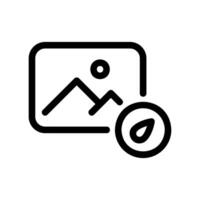 Image Geotagging Outline Icon with Landscape and Compass Symbol vector