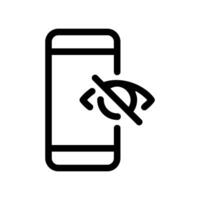Smartphone Screen Displaying Crossed Out Eye for Privacy Mode Symbol vector