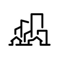 Abstract Cityscape Icon Representing Multiple Building Silhouettes vector