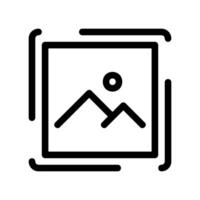 Image Icon Highlighted with Corner Brackets for Focus or Crop vector