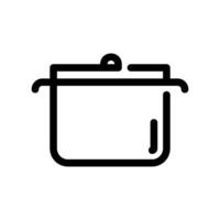 Simple Outline of a Cooking Pot with Lid and Handles Graphic vector
