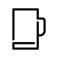 Beer Mug Outline Icon with Handle Traditional Drinkware Line Symbol vector