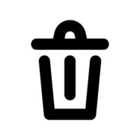 Simple Outline Icon of a Trash Can with Closed Lid Waste Bin Symbol vector