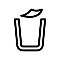Icon showing crumpled paper being tossed into a waste bin for disposal or recycling use vector
