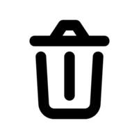 Simple outline icon of a trash can or waste bin for disposal purposes clearly vector
