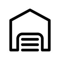 Building Icon Featuring a Large Roll Up Door Like a Garage Unit vector