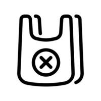 Plastic Carrier Bag Marked with an X Cross Symbol Indicating Ban Stop vector