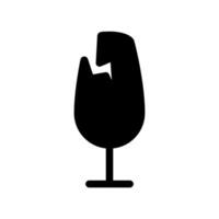 Icon representing fragile item needing careful handling during shipping vector