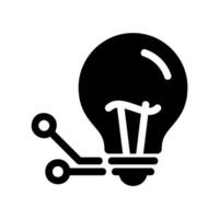 Lightbulb Icon with Connection Nodes Symbolizing Smart Idea Network vector