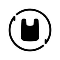 Reusable Shopping Bag Symbol Enclosed Within a Circular Arrow Frame vector