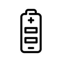 Vertical battery icon showing charge level indicator with positive and negative terminals vector