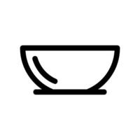 Minimalist Outline Icon Depicting a Simple Empty Serving Bowl vector