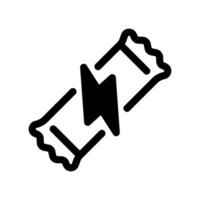 Icon of an Energy Bar Wrapper Containing a Lightning Bolt Graphic vector