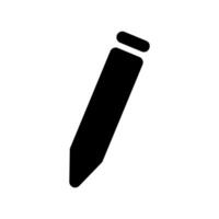Monochromatic Pencil Silhouette Icon with Eraser Top Angled Design vector