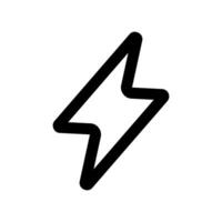 Simple outline icon of a lightning bolt representing electricity, power, or energy flash vector
