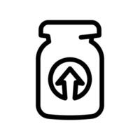 Jar Icon Containing an Upward Arrow Symbol Indicating Growth Increase vector