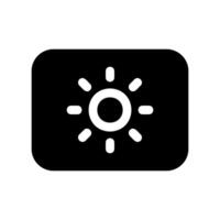 Screen Brightness Setting Icon with Central Sun Graphic Symbol vector