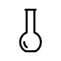 Outline icon of a round bottom flask, a common piece of laboratory glassware utility vector