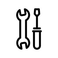 Icon featuring a wrench and a screwdriver side by side representing tools kit vector