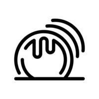 Circular Plate Icon Emitting Concentric Sound Wave Lines for Cleaning vector