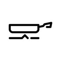 Outline Icon of a Frying Pan Positioned Over a Stove Burner vector