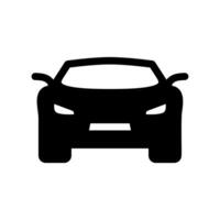 Simple Black Glyph Icon Showing the Front View of a Modern Vehicle vector
