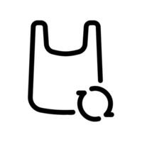 Plastic Carrier Bag with a Small Circular Recycle Arrow Symbol Icon vector