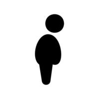 Simple silhouette icon representing a person with a larger body build or physique type clearly vector