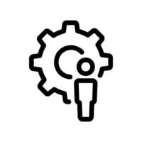 User Settings Icon Combining a Person Silhouette and a Gear Cog vector