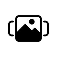 Image Editing Icon with Landscape Picture and Side Control Brackets vector