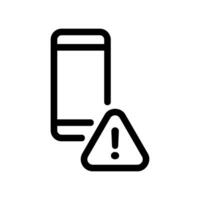 Smartphone Screen Displaying a Triangular Warning Alert Hazard Symbol vector