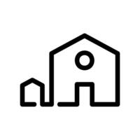 Residential Property Icon Showing Main House with Auxiliary Building vector