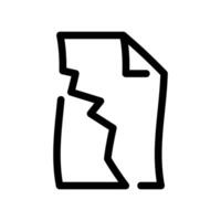 Icon of a crumpled and torn piece of paper representing waste, mistake, or discarded note vector