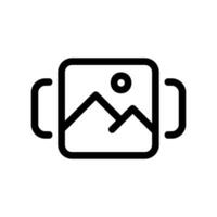 Wide Image Icon with Side Handles Suggesting Panorama View Mode vector