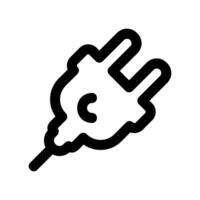 Outline Style Electrical Plug Icon for Power Connection Socket Design vector