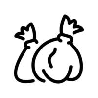 Icon showing two tied garbage bags filled with refuse ready for collection disposal vector
