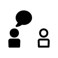 One Person Addressing Another with a Speech Bubble Above Them vector