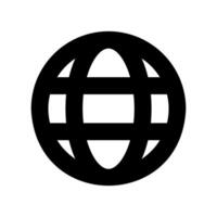 Simple Line Art Outline Icon of a Globe Representing Earth or World vector
