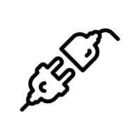 Disconnected Electrical Plug and Socket Line Art Illustration Symbol vector