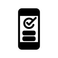 Smartphone Displaying a Digital Checklist with Check Mark Icon Symbol vector