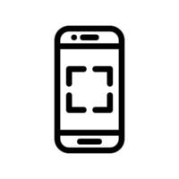 Smartphone Screen with Camera Focus Frame Outline Icon Graphic Symbol vector